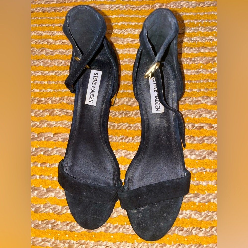 Black Steve Madden Gold Plated Mule Heel